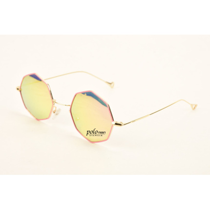 POLOmoon 305 PEMBE Unisex Retro Organik Metal Polarize Güneş Gözlüğü